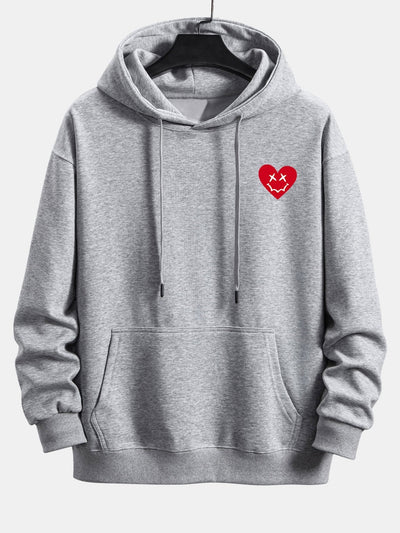 Vernon | Heart Shaped Smiley Face Print Relax Fit Hoodie