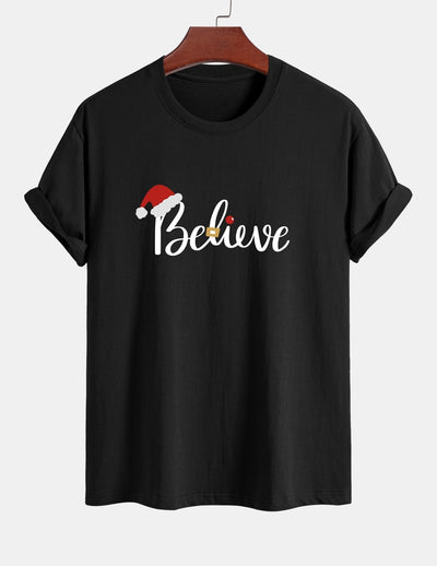 Aitor® | Christmas Believe Print Cotton T-Shirt