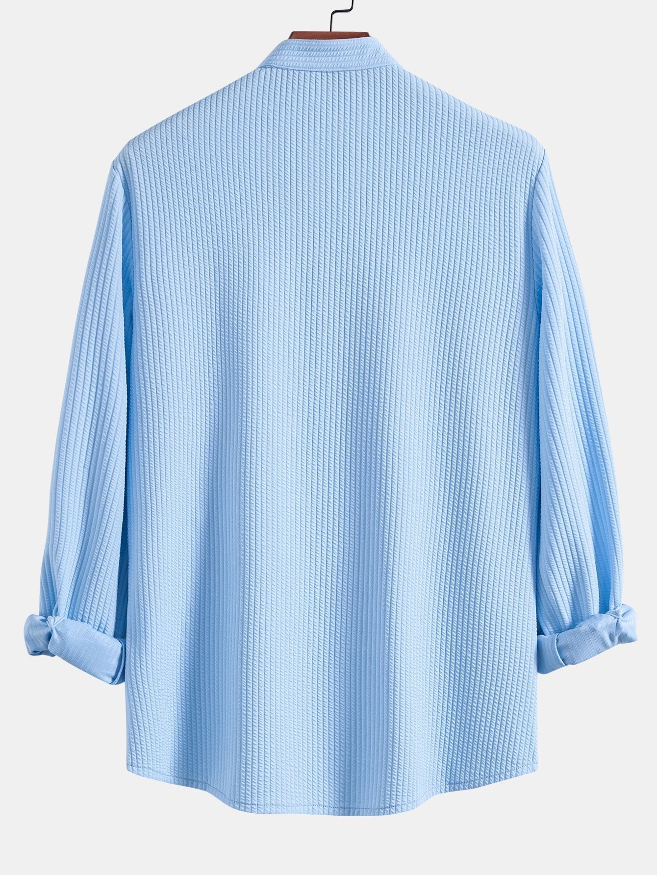 Baldomero® | Long Sleeve Muscle Fit Ribbed Stand Collar Shirt