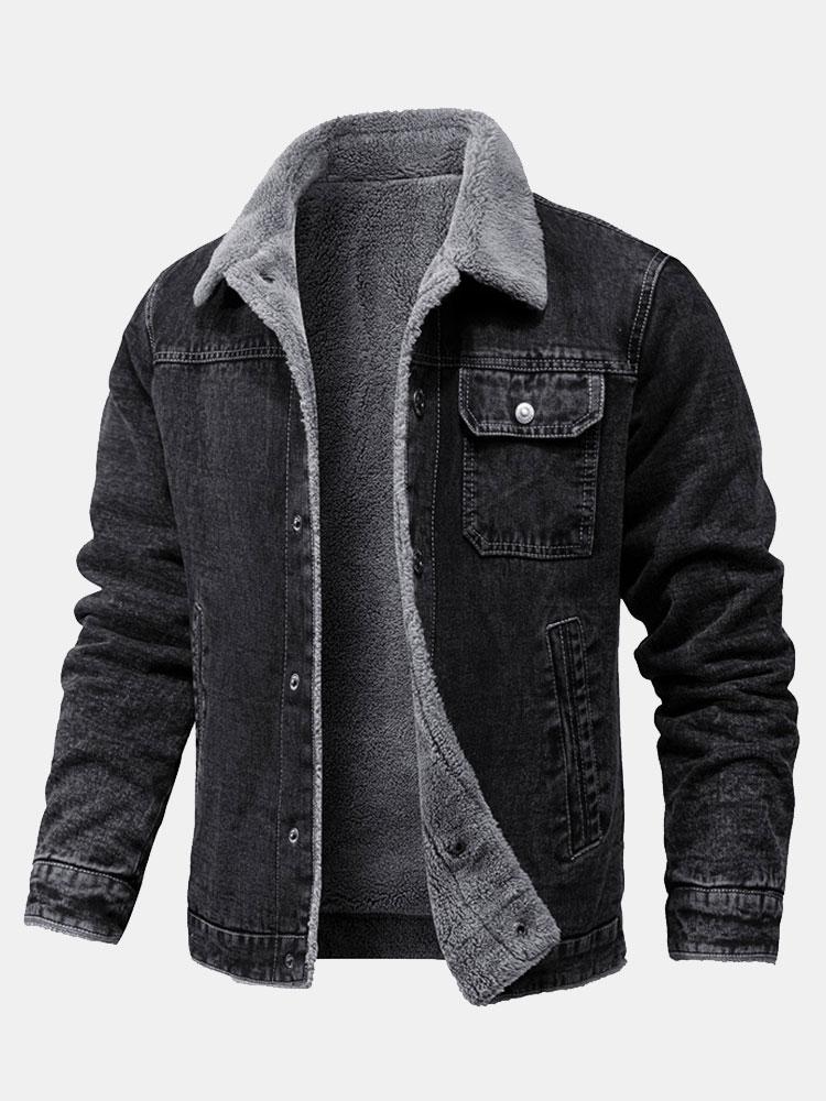 Emmett | Teddy Lined Washed Denim Jacket