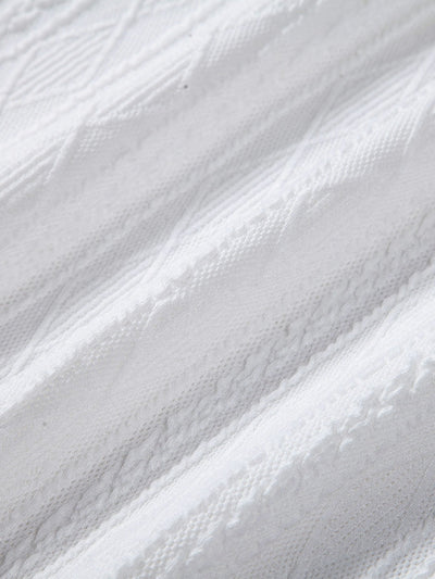 Claudio® | Knitted Rhombus Geometric Jacquard Polo