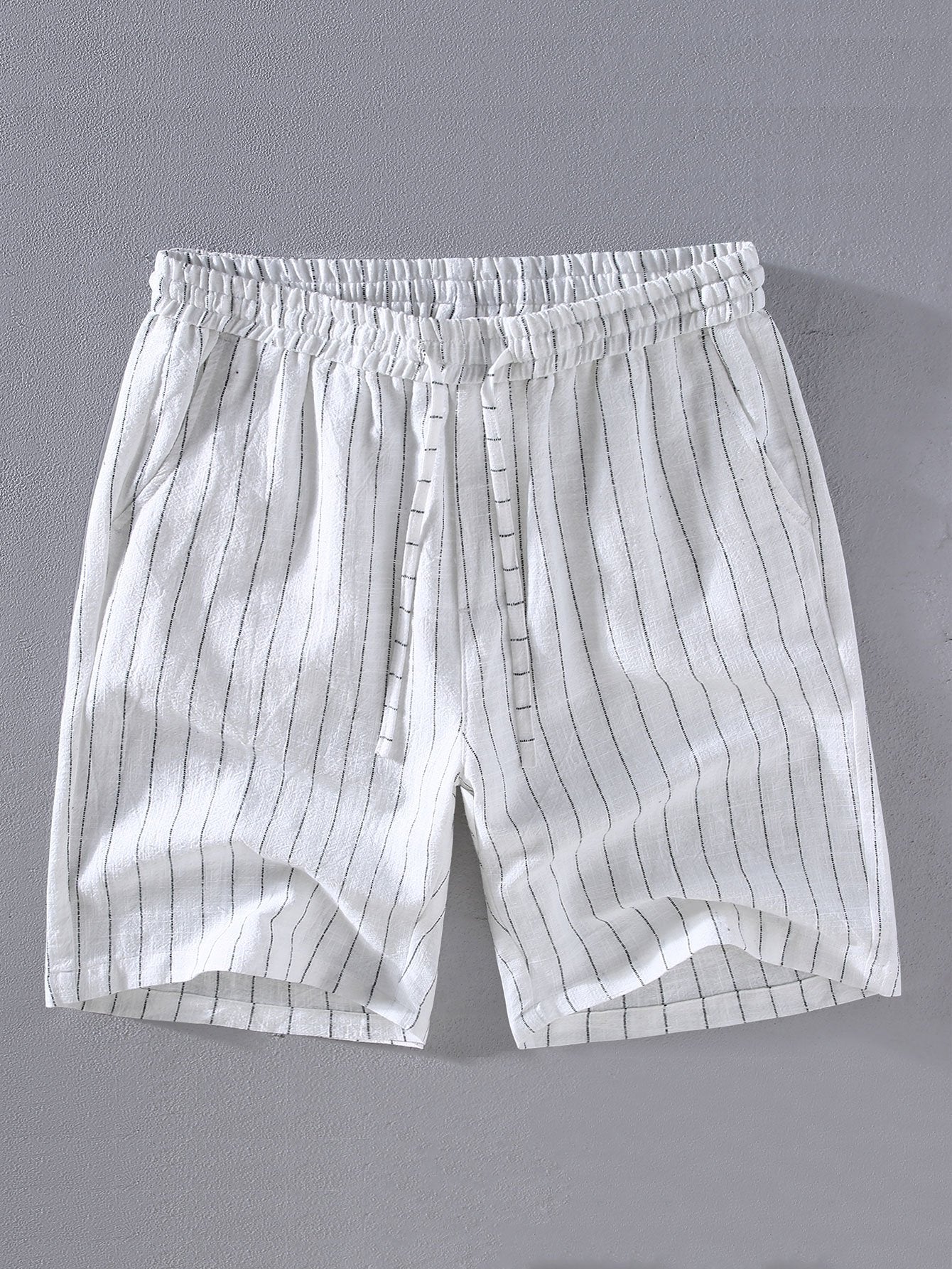 Jacobo® | Linen Cotton Blend Striped Shorts