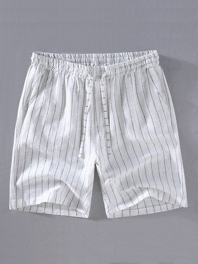 Jacobo® | Linen Cotton Blend Striped Shorts