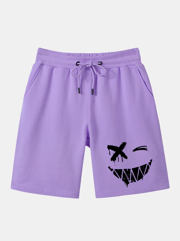 Bacon® | Dissolved Smiley Face Print Man Mid Length Shorts