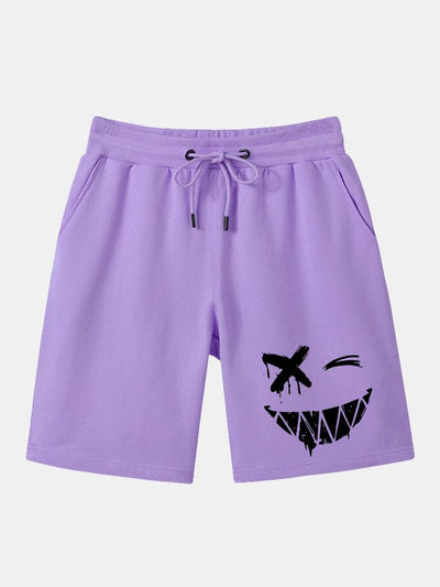 Bacon® | Dissolved Smiley Face Print Man Mid Length Shorts