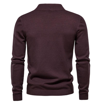 Men's Solid Color Turtleneck Pullover Knit Sweater