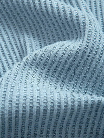 Adalton® | Knitted Waffle Arc Hem Hooded T-Shirt & Drawstring Waffle Shorts