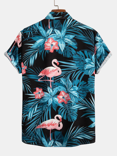 Asbjorn® | Flamingo Tropical Print Button Up Shirt