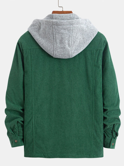 Gabriel | Quilted Lined Corduroy Hooded Coat