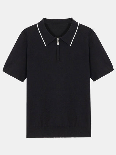 Declan | Solid Zip Sweater Polo