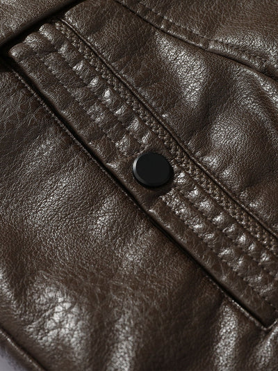 Nolan | Long Line Faux Fur Lined PU Leather Coat