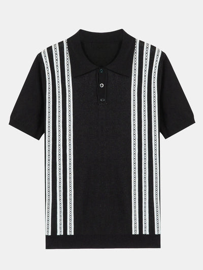 Finn | Striped Short Sleeve Sweater Polo