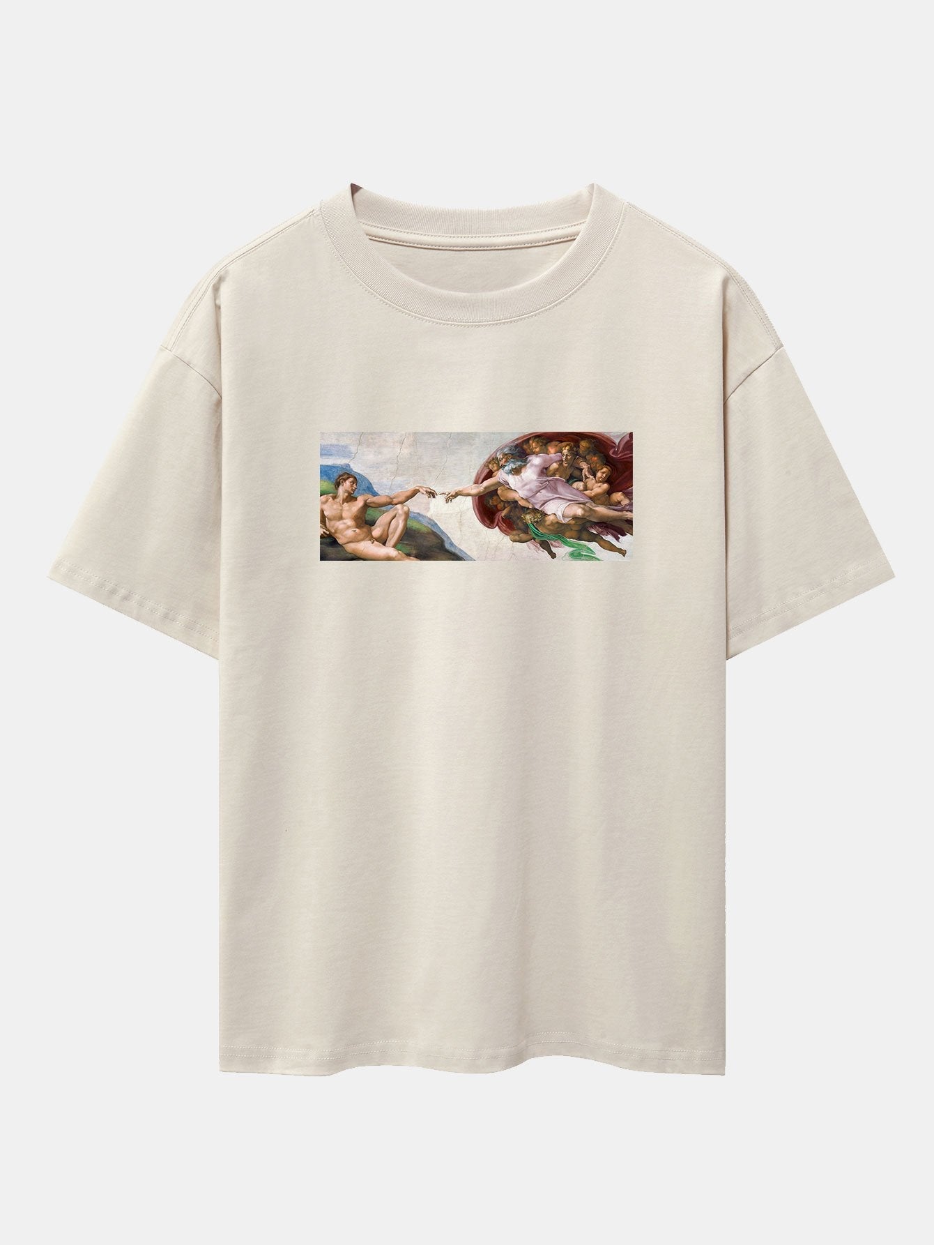 Jimmy® | The Creation Of Adam Print Drop Shoulder Oversize T-Shirt