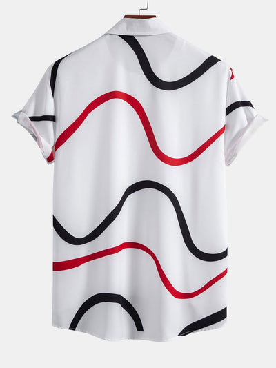 Amari® | Line Print Button Up Shirt