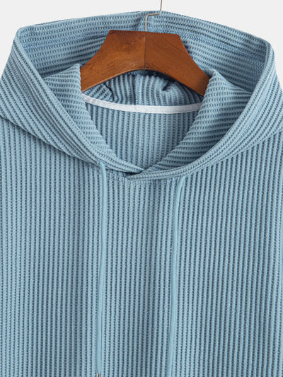 Serafín® | Knitted Waffle Arc Hem Hooded T-Shirt