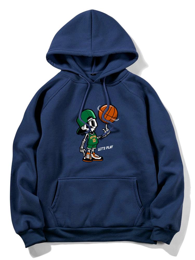 Knox | Basketball Skeleton Print Hoodie