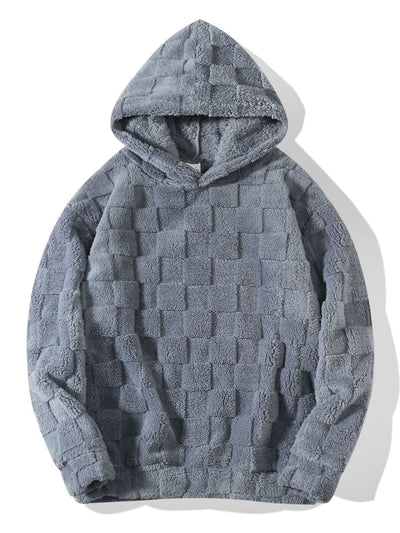 Gerald | Relax Fit Checkerboard Teddy Hoodie