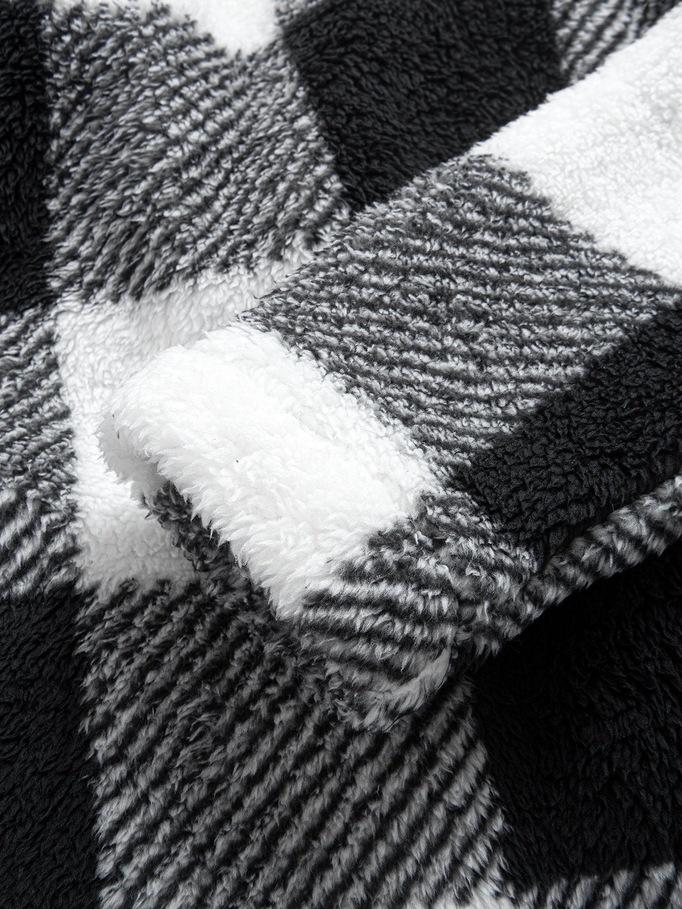 Phoenix | Plaid Teddy Fleece Button Up Hooded Coat
