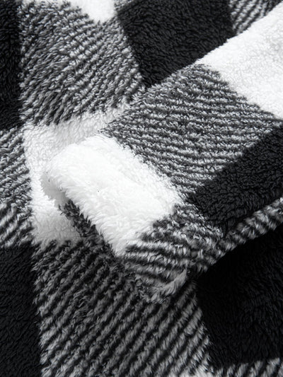 Phoenix | Plaid Teddy Fleece Button Up Hooded Coat