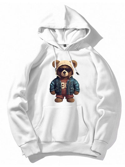 Benedict | Bear In Leather Jacket Print Hoodie