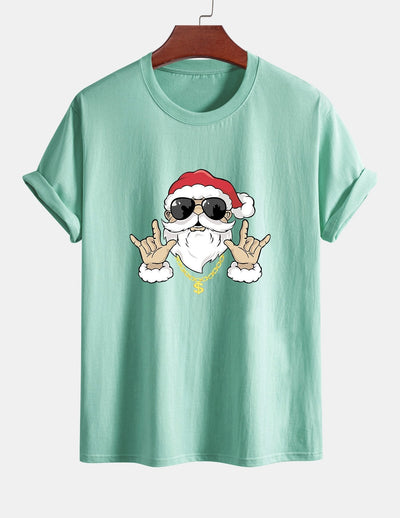 Albano® | Hip Hop Santa Print Cotton T-Shirt