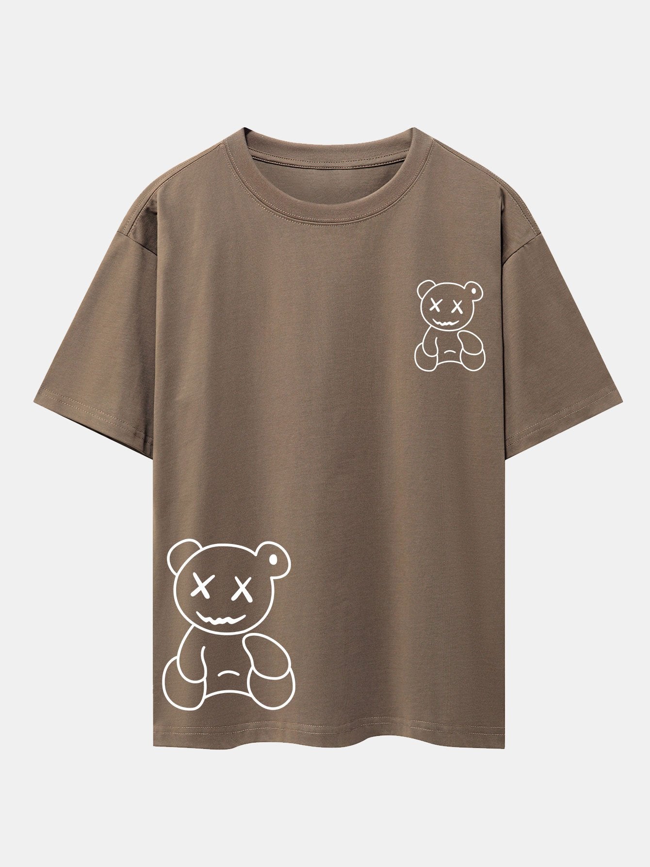 Adolfo® | Bear line Print Drop Shoulder Oversize T-Shirt