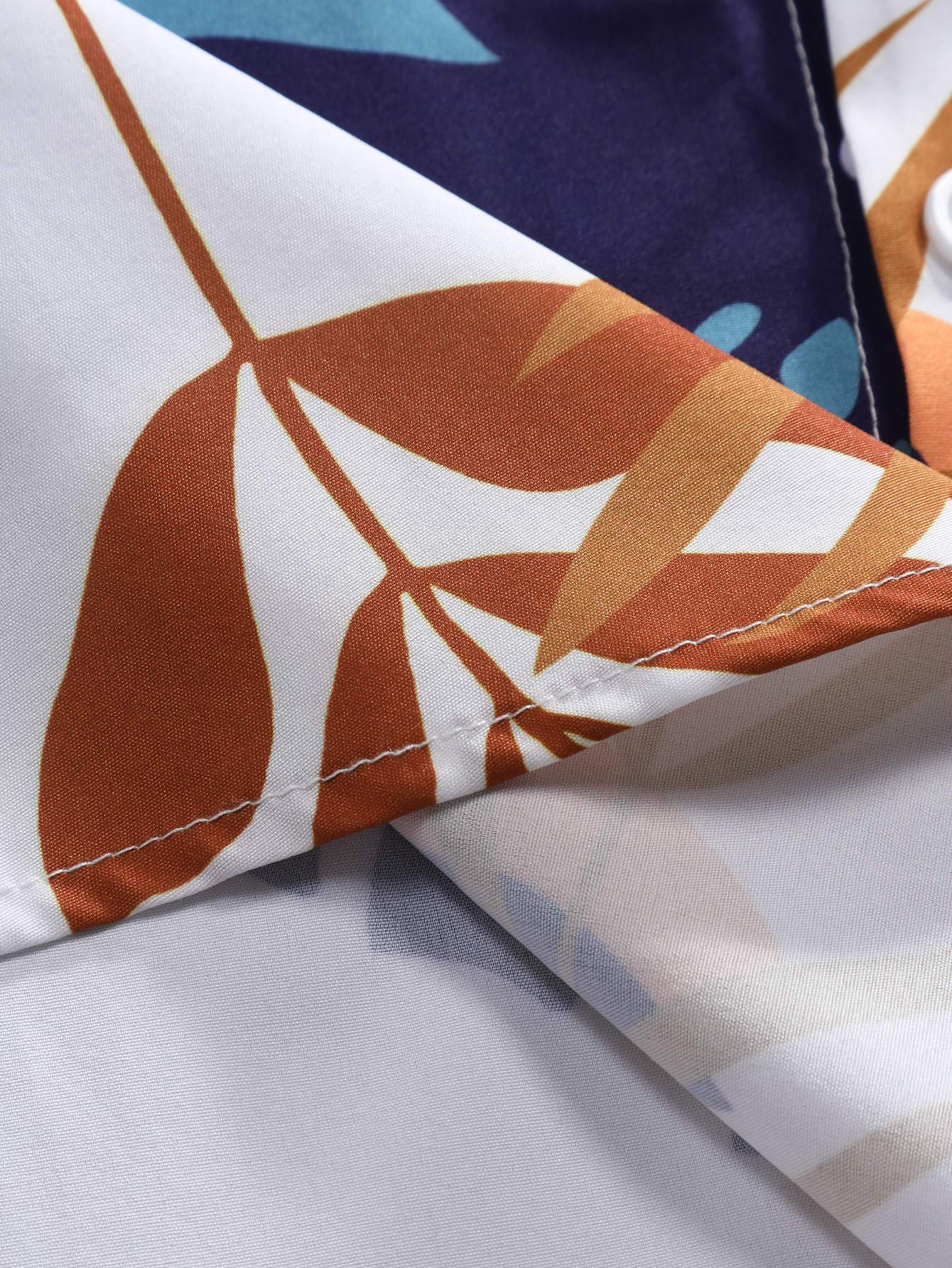 Adonis® | Colorful Leaf Print Button Up Shirt & Swim Shorts