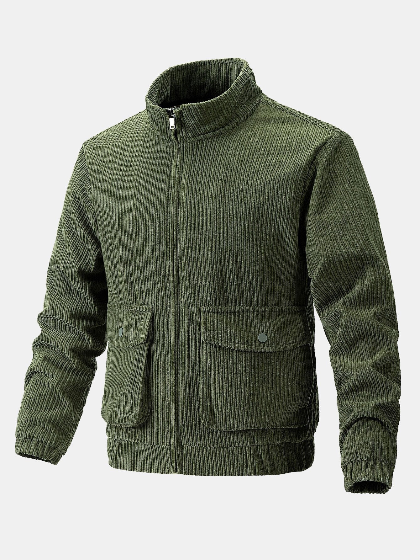 Ignacio | Funnel Neck Zipped Corduroy Jacket