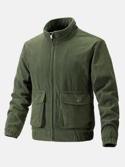 Ignacio | Funnel Neck Zipped Corduroy Jacket