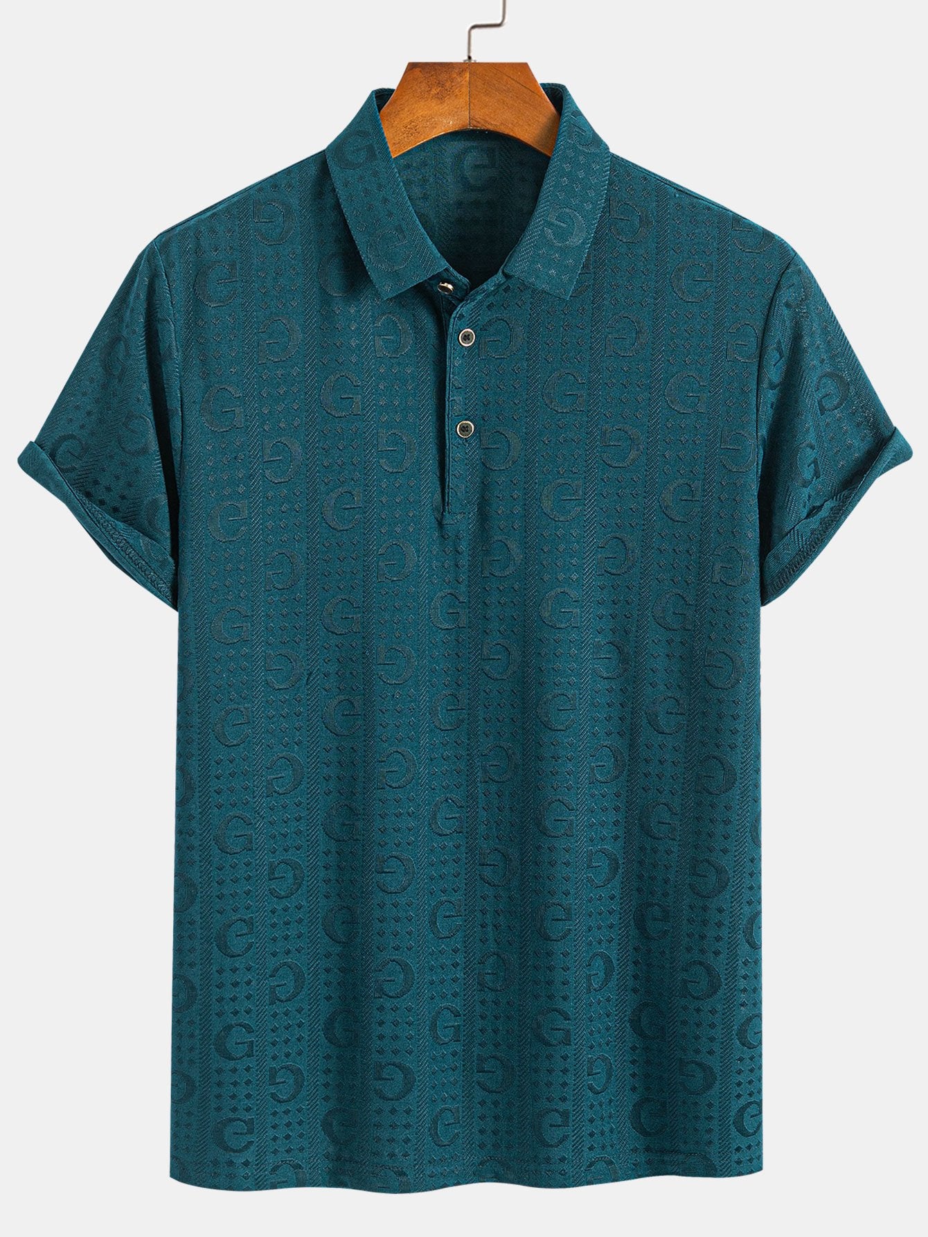 Cornelio® | Short Sleeve Knitted Letter Textured Polo