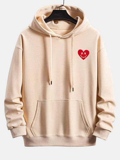 Vernon | Heart Shaped Smiley Face Print Relax Fit Hoodie