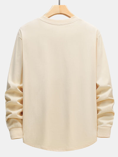 Adeimantos® | 3 Pieces Basic Long Sleeve Heavy Weight Arc Hem T-Shirts