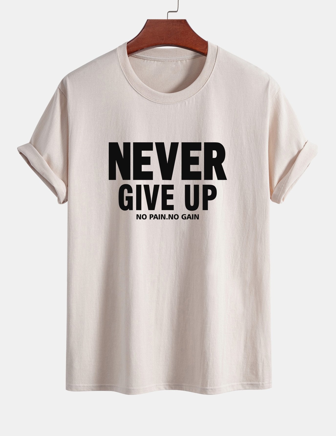 Ubaldo® | Never Give Up Print Cotton T-Shirt