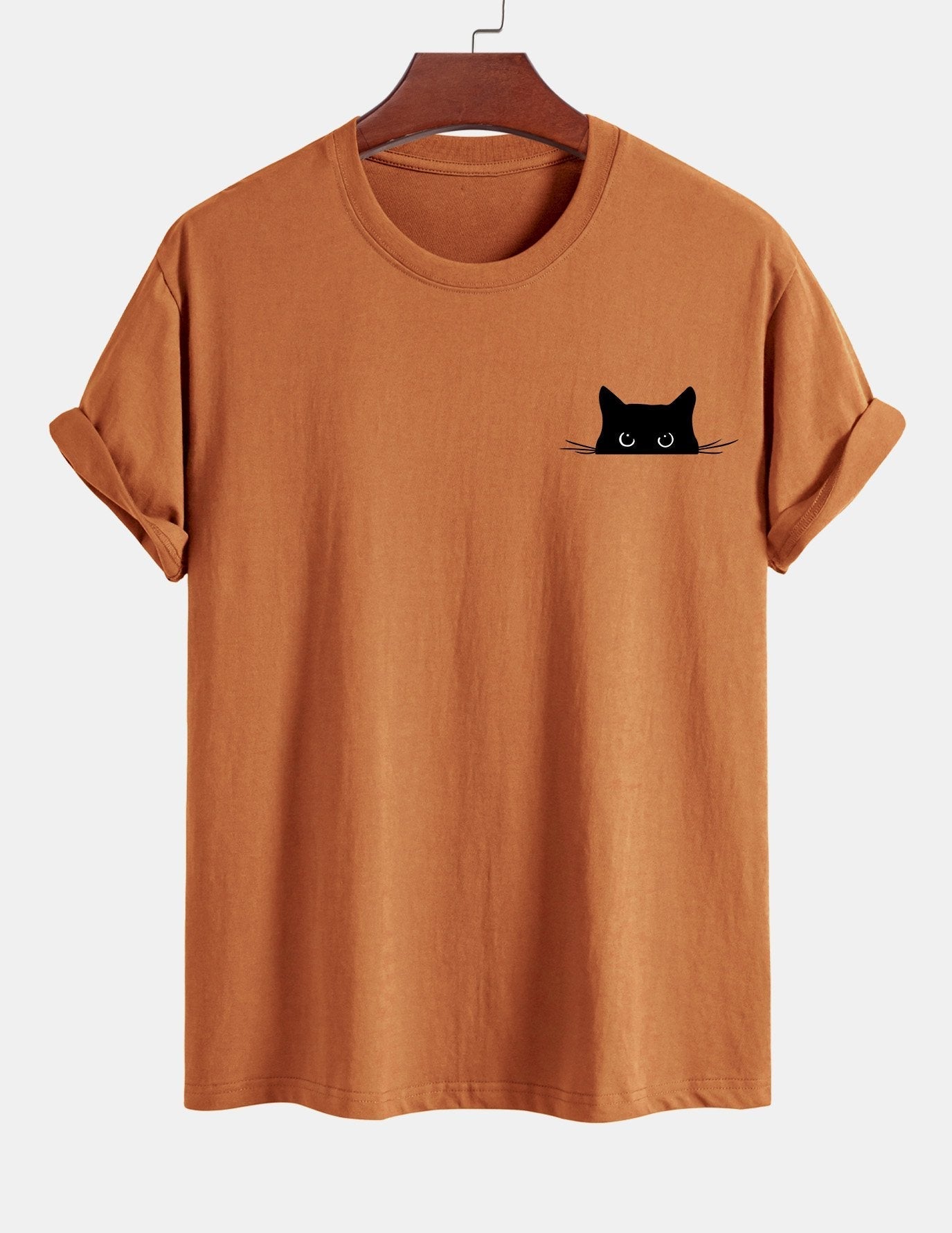 Ariel® | Black Cat Print Cotton T-Shirt