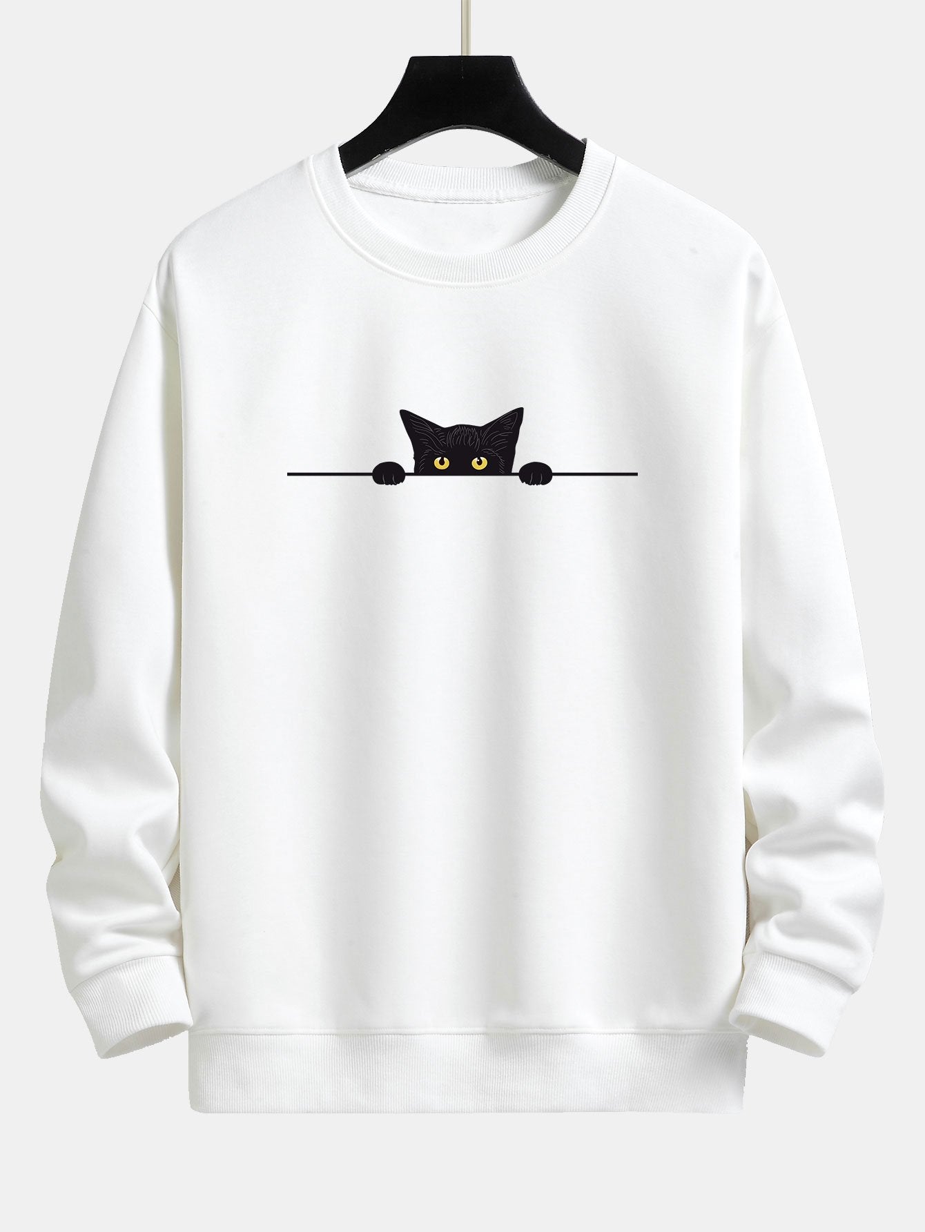 Connor® | Black Cat Print Relax Fit Sweatshirt