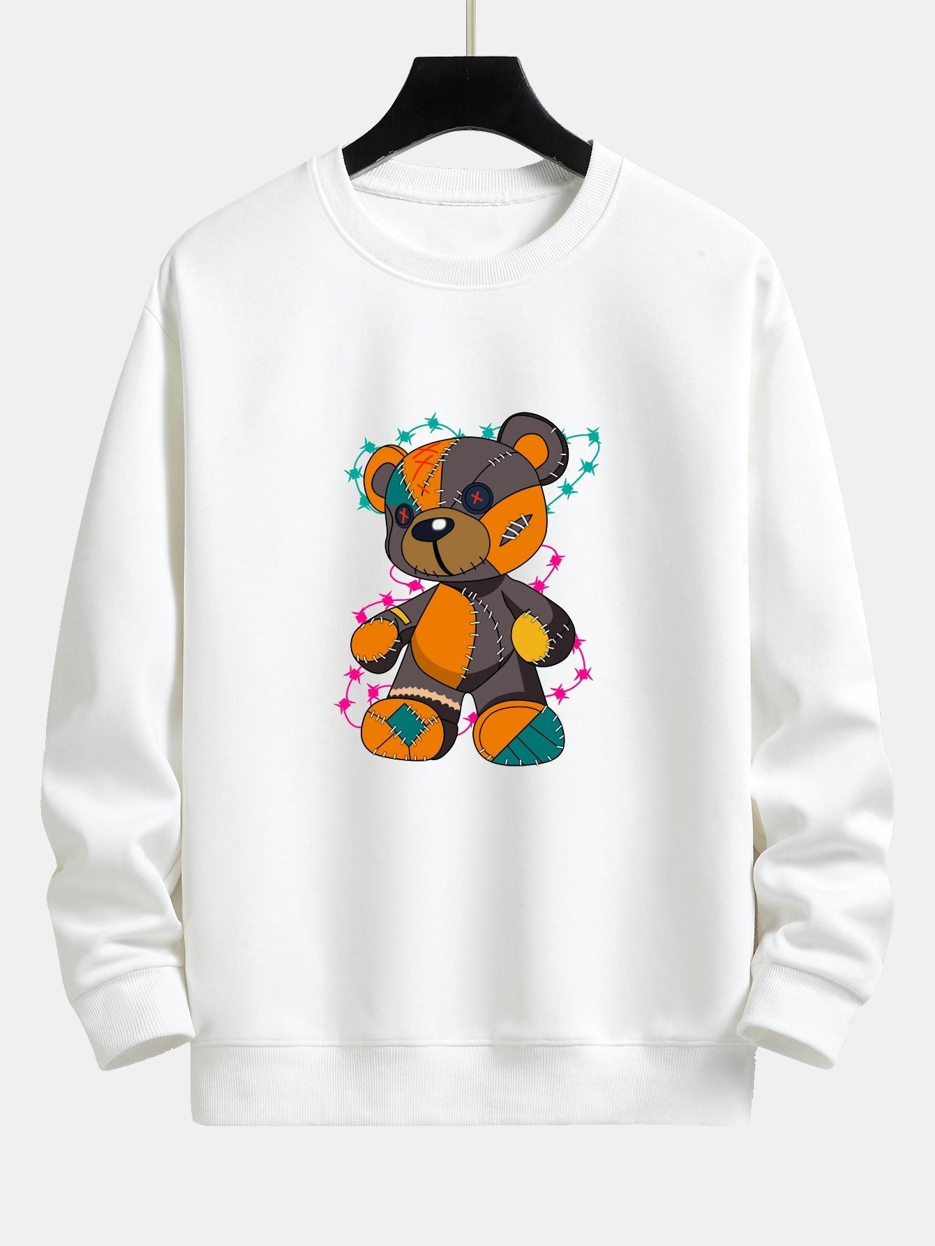 Javier® | Tattered Bear Print Relax Fit Sweatshirt