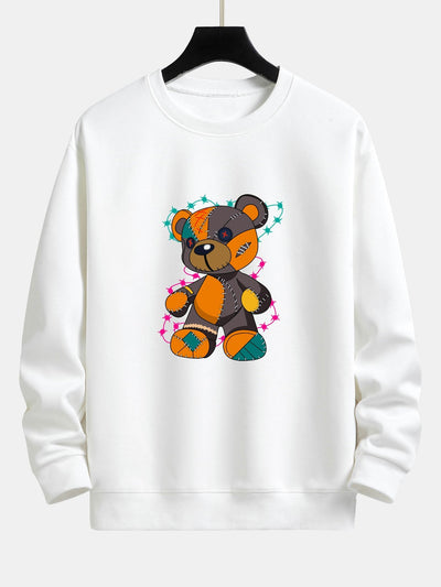 Javier® | Tattered Bear Print Relax Fit Sweatshirt