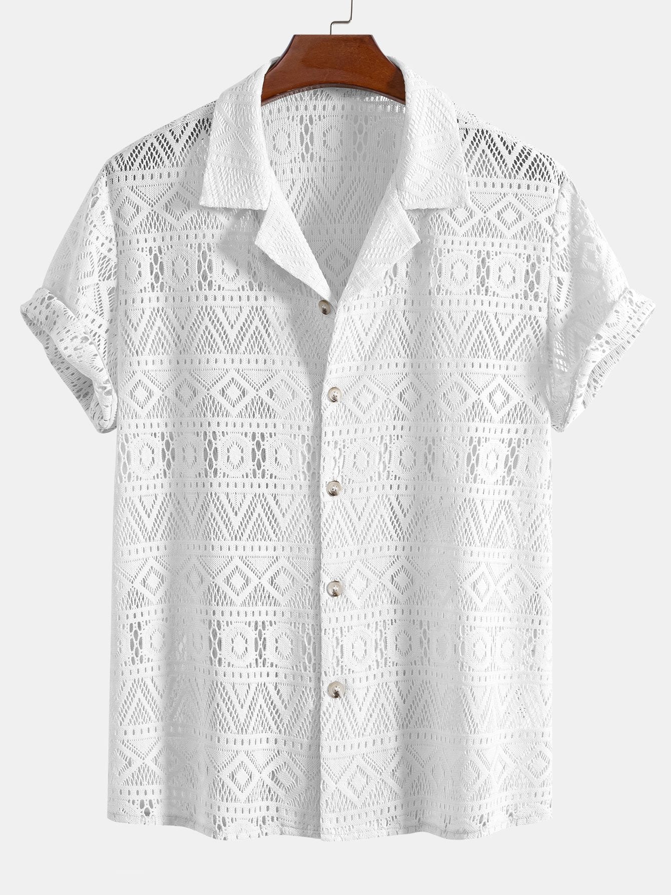Guillermo® | Short Sleeve Geometry Textured Cuban Shirt