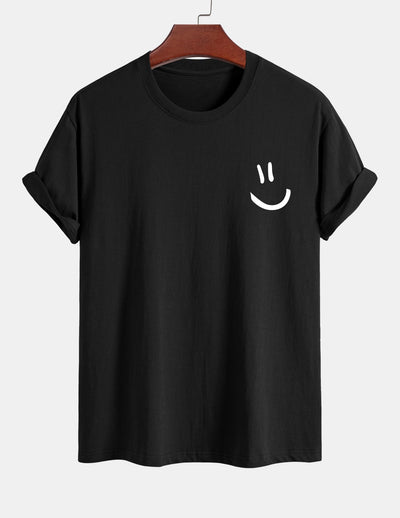 Ernest® | Regular Fit Smiley Face Print Cotton T-Shirt