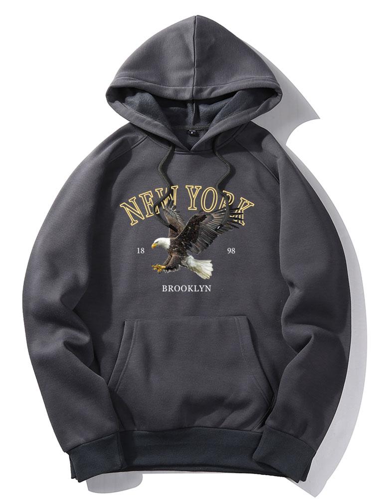 Brandon | New York Eagle Print Hoodie