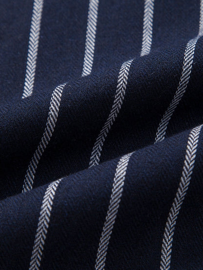 Adelphius® | Cotton Blend Striped Button Up Shirt & Linen Drawstring Shorts
