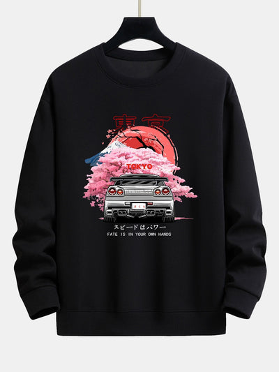 Kody® | Tokyo Sakura Car Print Relax Fit Sweatshirt
