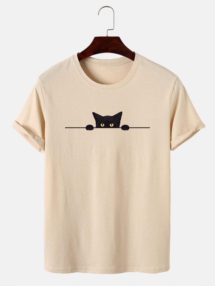 Zenón® | Black Cat Print T-Shirt