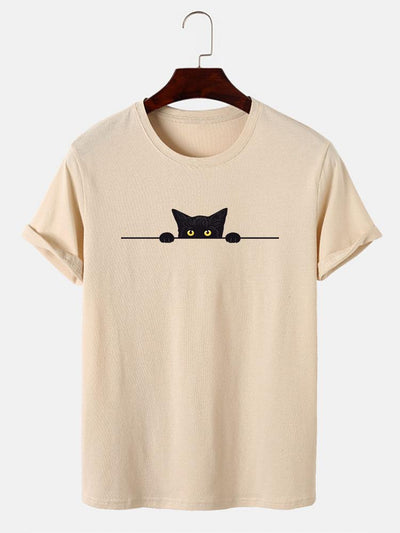 Zenón® | Black Cat Print T-Shirt