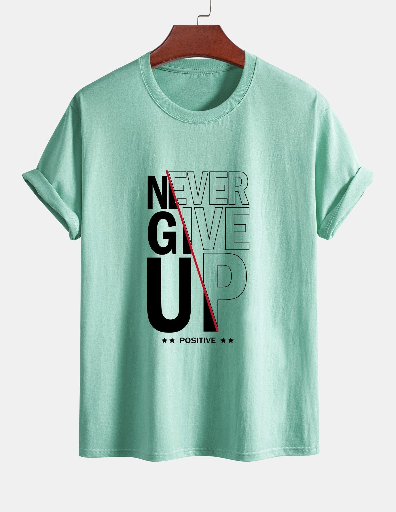 Trasímaco® | Never Give Up Print Cotton T-Shirt