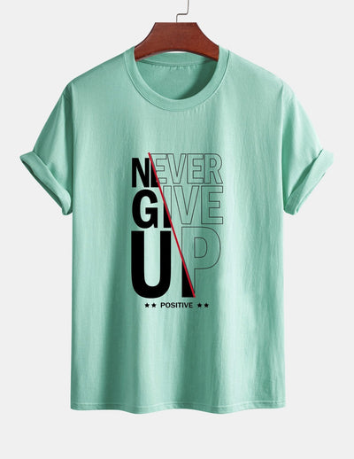 Trasímaco® | Never Give Up Print Cotton T-Shirt