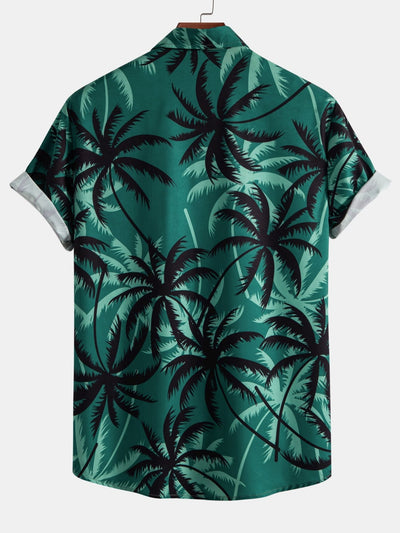 Ankur® | Palm Tree Print Button Up Shirt