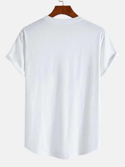 Zane® | Black Print Cotton Arc Hem T-Shirt