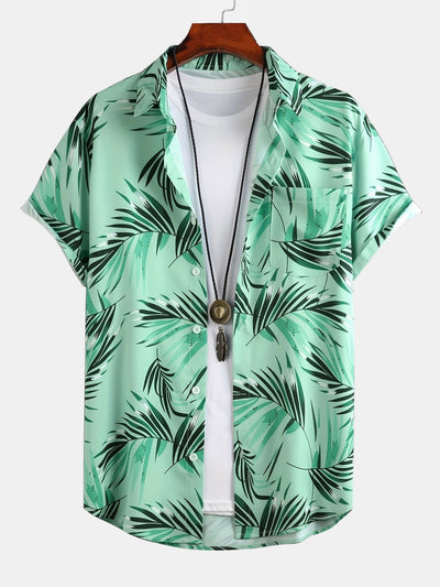 Alured® | Leaf Print Button Up Shirt