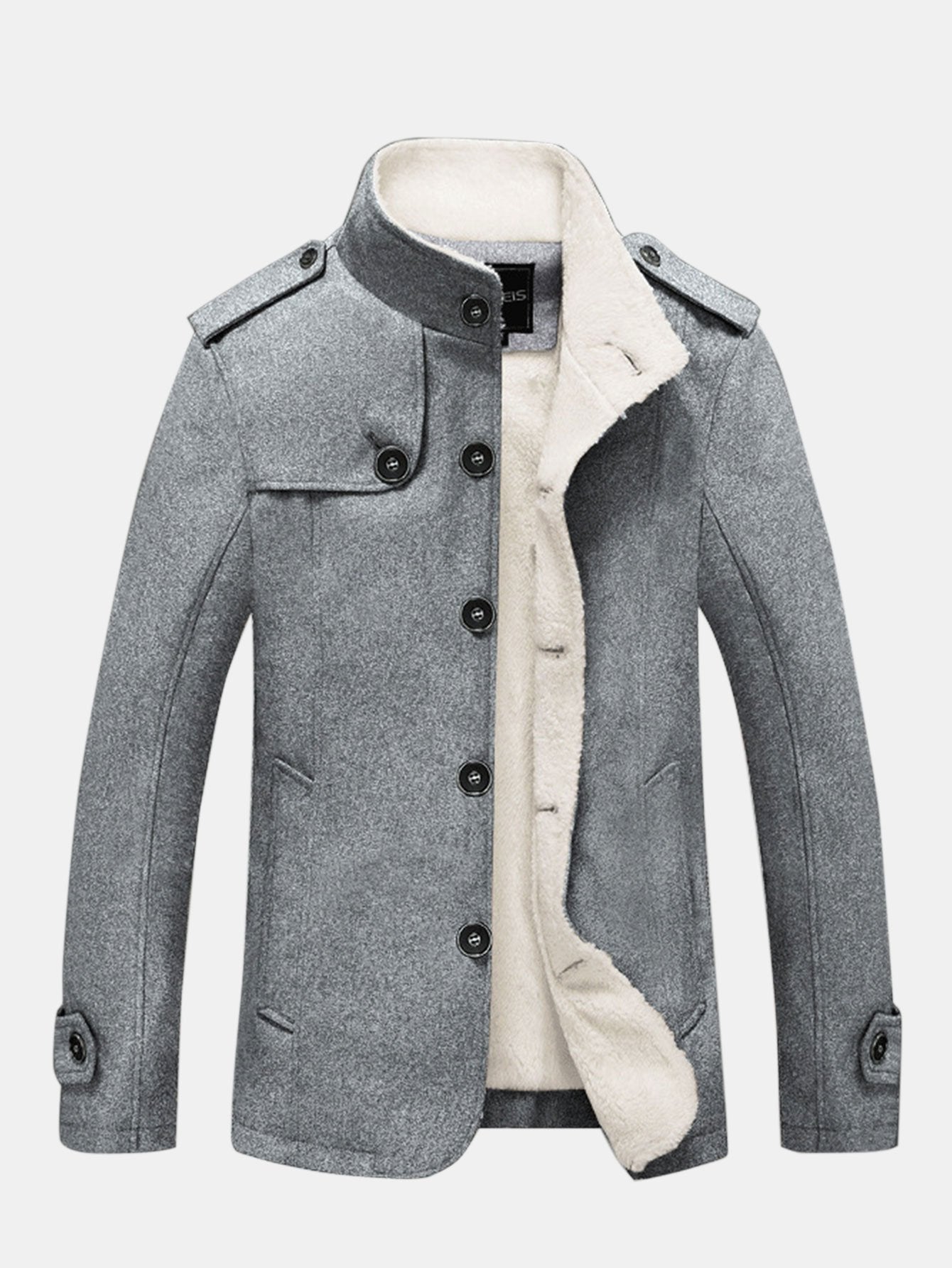 Mateo | Teddy Lined Funnel Neck Wool Look Coat